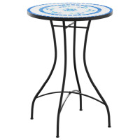 Produktbild för Mosaikbord blå och vit Ø50x70 cm keramik