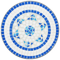 Produktbild för Mosaikbord blå och vit Ø50x70 cm keramik