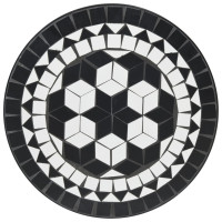 Produktbild för Mosaikbord svart och vit Ø50x70 cm keramik