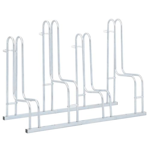 vidaXL Cykelställ för 4 cyklar fristående galvaniserat stål