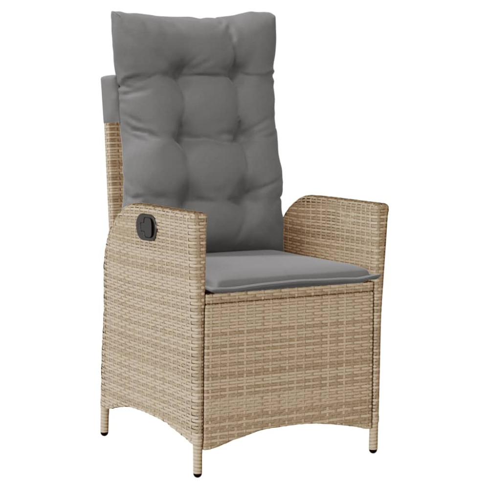 Produktbild för Matgrupp för trädgården med dynor 5 delar beige konstrotting