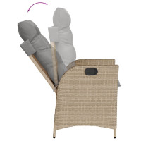Produktbild för Matgrupp för trädgården med dynor 5 delar beige konstrotting