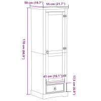 Produktbild för Garderob Corona 55x50x170 cm massiv furu