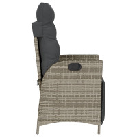 Produktbild för Justerbar trädgårdsstol med fotstöd grå konstrotting
