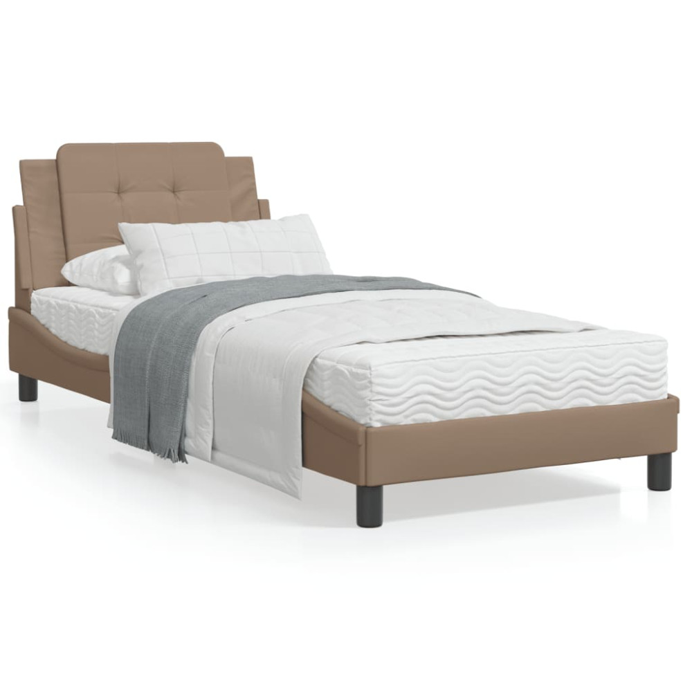 Produktbild för Bed Frame without Mattress "Zadar" Cappuccino 80x200 cm Faux Leather