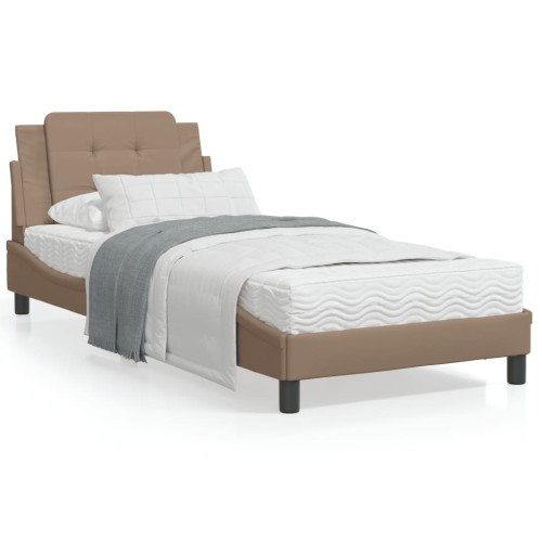 vidaXL Bed Frame without Mattress "Zadar" Cappuccino 80x200 cm Faux Leather