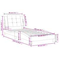 Produktbild för Bed Frame without Mattress "Zadar" Cappuccino 80x200 cm Faux Leather
