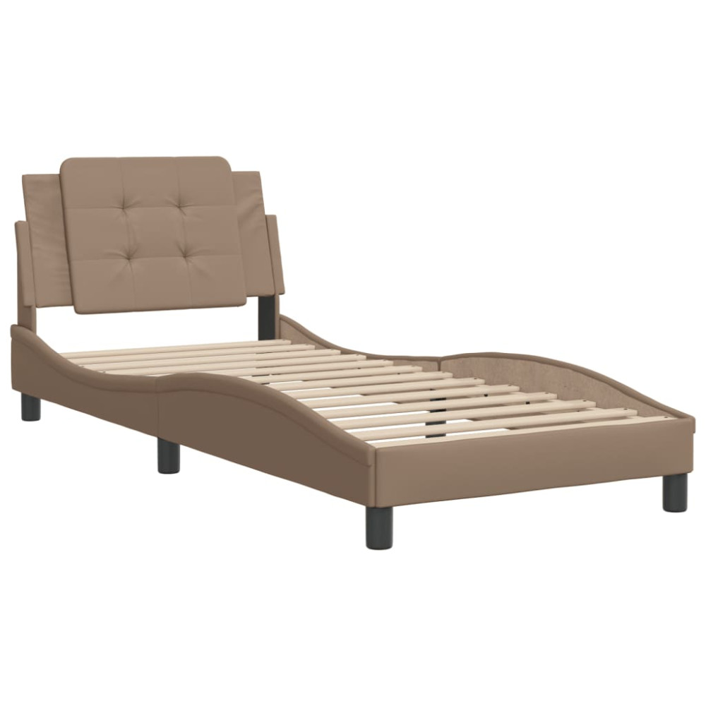 Produktbild för Bed Frame without Mattress "Zadar" Cappuccino 80x200 cm Faux Leather
