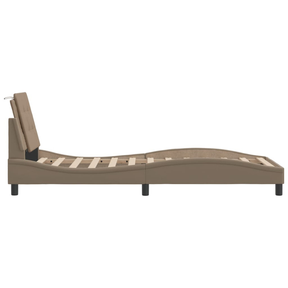 Produktbild för Bed Frame without Mattress "Zadar" Cappuccino 80x200 cm Faux Leather