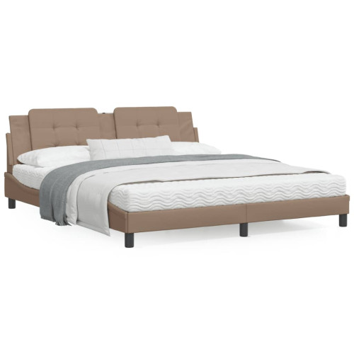 vidaXL Bed Frame without Mattress "Zadar" Cappuccino 180x200 cm Faux Leather - Sängar & Sängramar