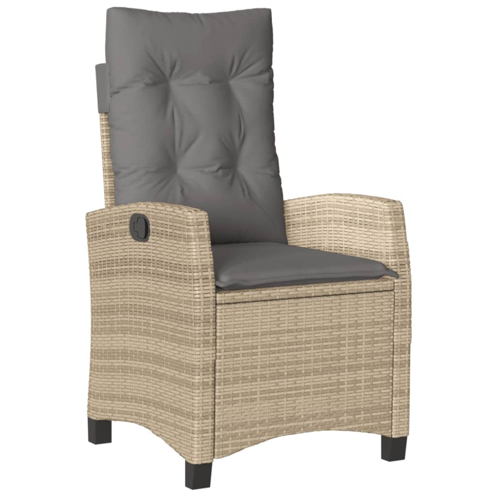 Produktbild för Matgrupp för trädgården med dynor 5 delar beige konstrotting