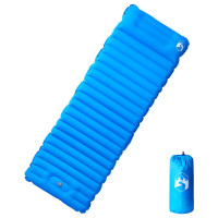 Produktbild för Självuppblåsande campingmadrass med kudde 1 person blå