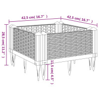 Produktbild för Odlingslåda med piggar blågrå 42,5x42,5x28,5 cm PP