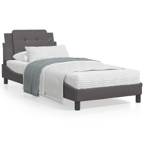 vidaXL Bed Frame without Mattress "Zadar" Grey 90x200 cm Faux Leather - Sängar & Sängramar