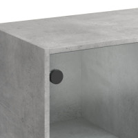 Produktbild för Skåp med dörrar betonggrå 68x37x142 cm konstruerat trä