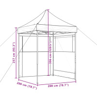 Produktbild för Pop-Up hopfällbart partytält med 2 sidoväggar terrakotta