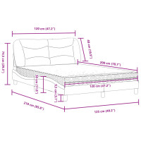 Produktbild för Bed with Mattress "Hvar" Cream 120x200 cm Fabric