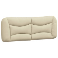 Produktbild för Bed with Mattress "Hvar" Cream 120x200 cm Fabric