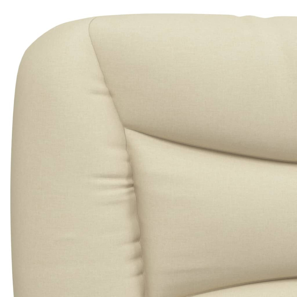Produktbild för Bed with Mattress "Hvar" Cream 120x200 cm Fabric
