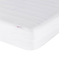 Produktbild för Bed with Mattress "Hvar" Cream 120x200 cm Fabric