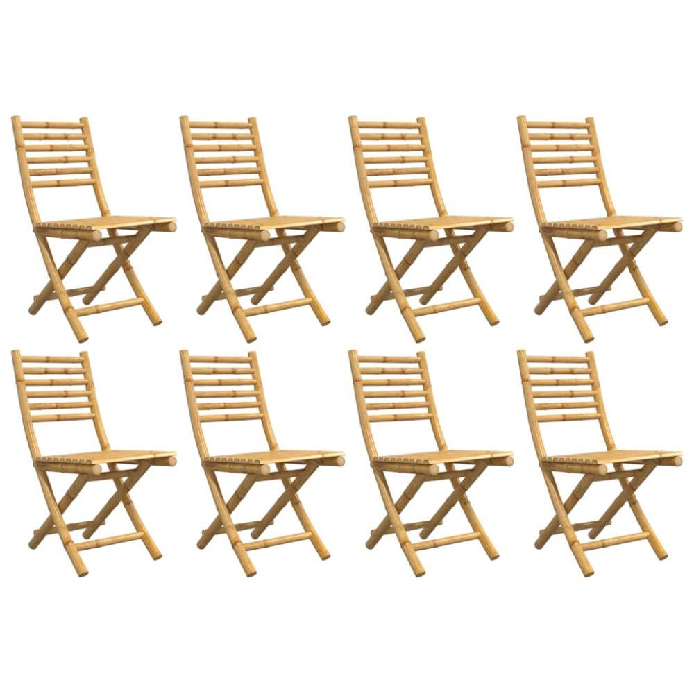 Produktbild för Hopfällbara trädgårdsstolar 8 st 43x54x88 cm bambu