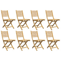 Produktbild för Hopfällbara trädgårdsstolar 8 st 43x54x88 cm bambu