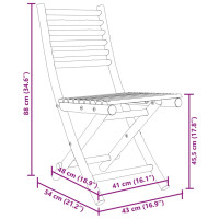 Produktbild för Hopfällbara trädgårdsstolar 8 st 43x54x88 cm bambu
