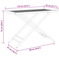 Produktbild för Hopfällbart trädgårdsbord 110x55x75 cm bambu