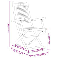Produktbild för Hopfällbara trädgårdsstolar 6 st 53x66x99 cm bambu