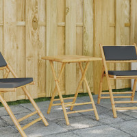 Produktbild för Hopfällbart trädgårdsbord 55x55x75 cm bambu