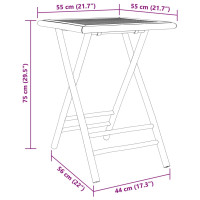 Produktbild för Hopfällbart trädgårdsbord 55x55x75 cm bambu