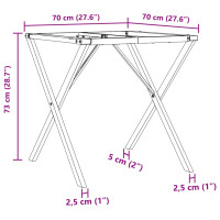 Produktbild för Bordsben för matbord X-ram 70x70x73 cm stål