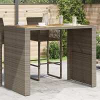 Produktbild för Trädgårdsbord med topp akaciaträ grå 145x80x110 cm konstrotting