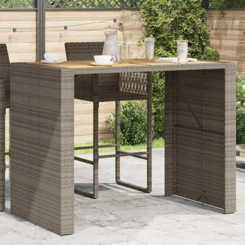 vidaXL Trädgårdsbord med topp akaciaträ grå 145x80x110 cm konstrotting