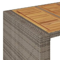 Produktbild för Trädgårdsbord med topp akaciaträ grå 145x80x110 cm konstrotting