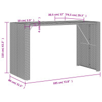 Produktbild för Trädgårdsbord med topp akaciaträ grå 185x80x110 cm konstrotting