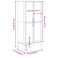 Produktbild för Klädskåp FLORO grå 77x53x171 cm massiv furu