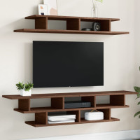 Produktbild för Väggmonterade TV-enheter brun ek konstruerat trä