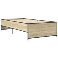 Produktbild för Sängram sonoma-ek 90x200 cm konstruerat trä och metall