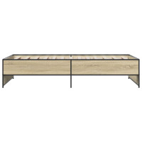 Produktbild för Sängram sonoma-ek 90x200 cm konstruerat trä och metall