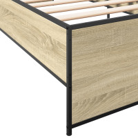 Produktbild för Sängram sonoma-ek 90x200 cm konstruerat trä och metall