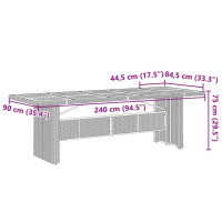 Produktbild för Trädgårdsbord med akaciaträ svart 240x90x75 cm konstrotting