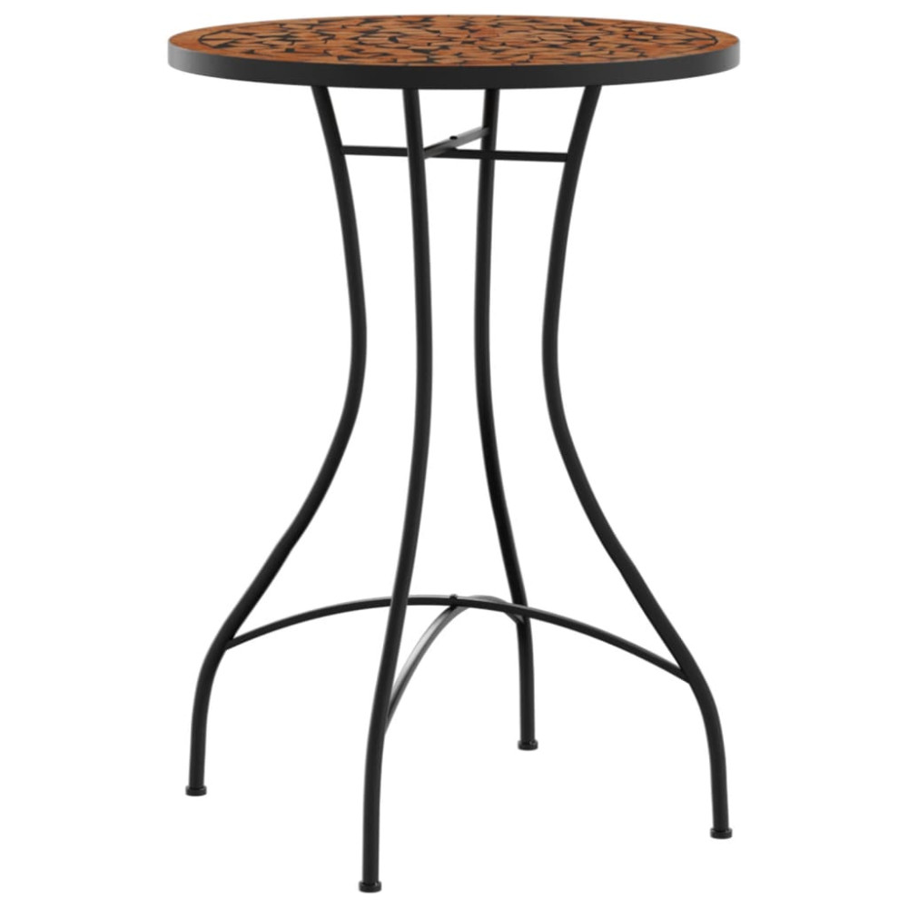 Produktbild för Caféset mosaik terrakotta järn och keramik