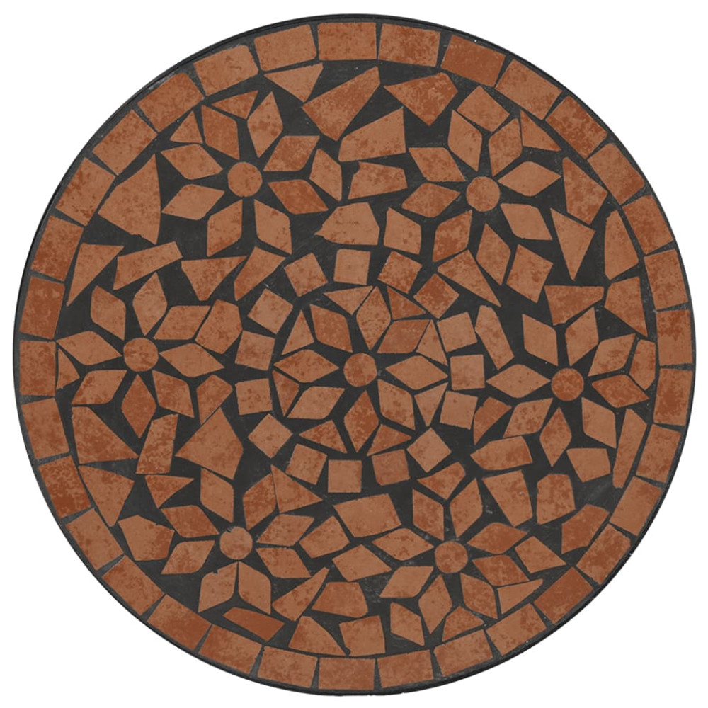 Produktbild för Caféset mosaik terrakotta järn och keramik