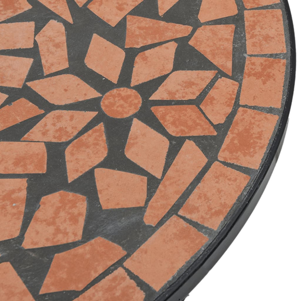 Produktbild för Caféset mosaik terrakotta järn och keramik