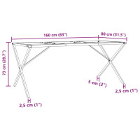 Produktbild för Bordsben för matbord X-ram 160x80x73 cm stål