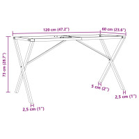 Produktbild för Bordsben för matbord X-ram 120x60x73 cm gjutjärn