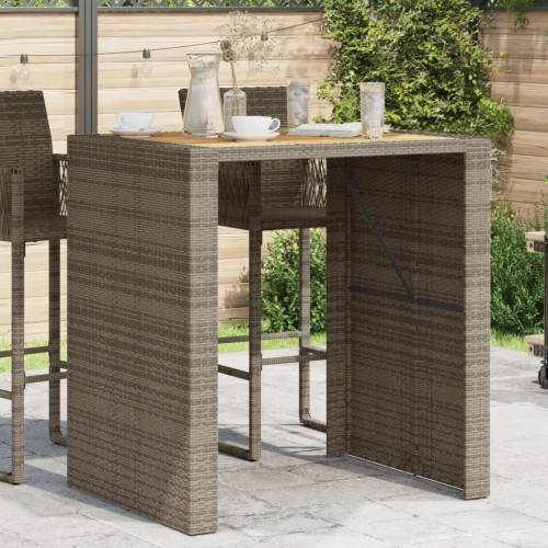 vidaXL Trädgårdsbord med topp akaciaträ grå 105x80x110 cm konstrotting