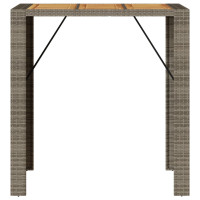 Produktbild för Trädgårdsbord med topp akaciaträ grå 105x80x110 cm konstrotting