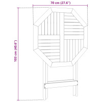 Produktbild för Hopfällbart trädgårdsbord Ø70x75 cm massivt akaciaträ
